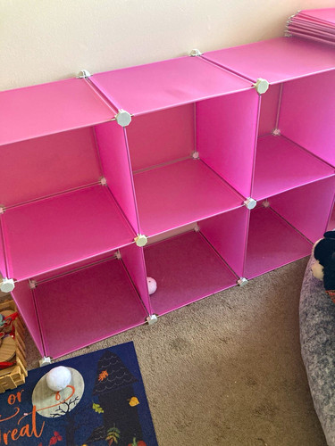 Pink modular cube storage - pink,