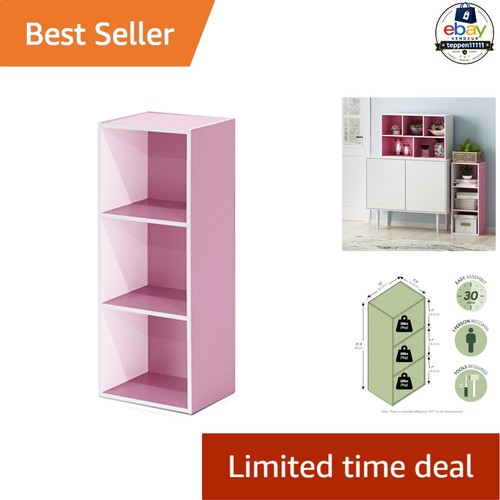 Cube bookshelf white pink - 3-cube, white/pink