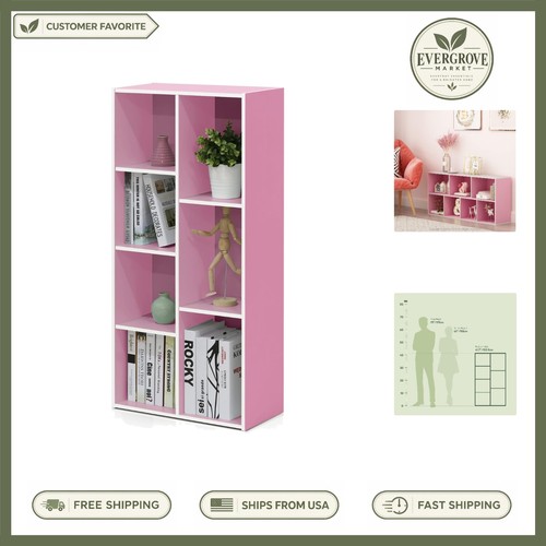 Cube bookshelf white - white, pink